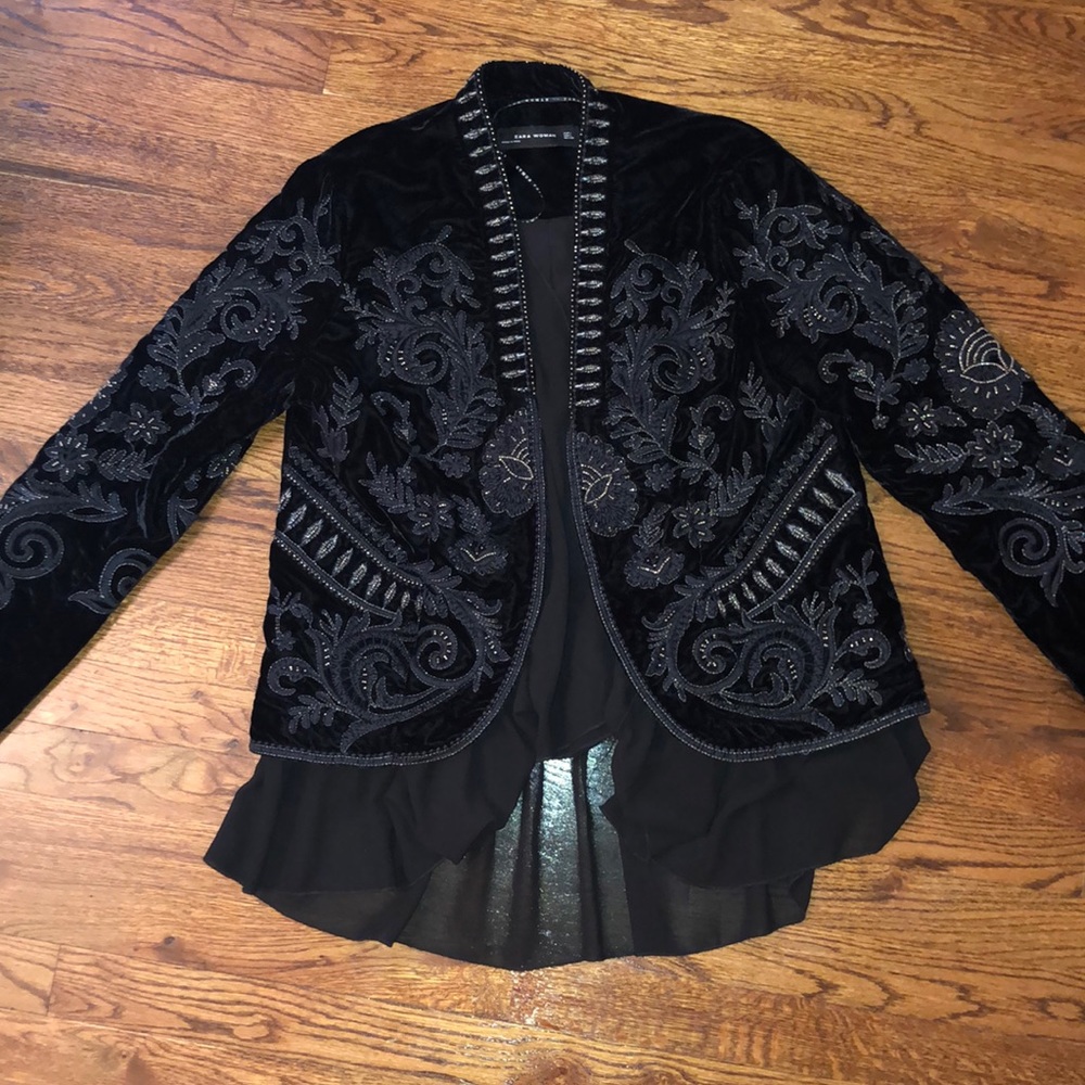 Zara Woman Velvet Detailed Jacket